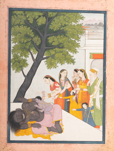 An Illustration to the Bhagavata Purana: The Infant Krishna Slays the Demoness Putna