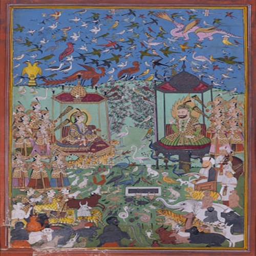 ,The Queen of Sheba and King Solomon with attendants